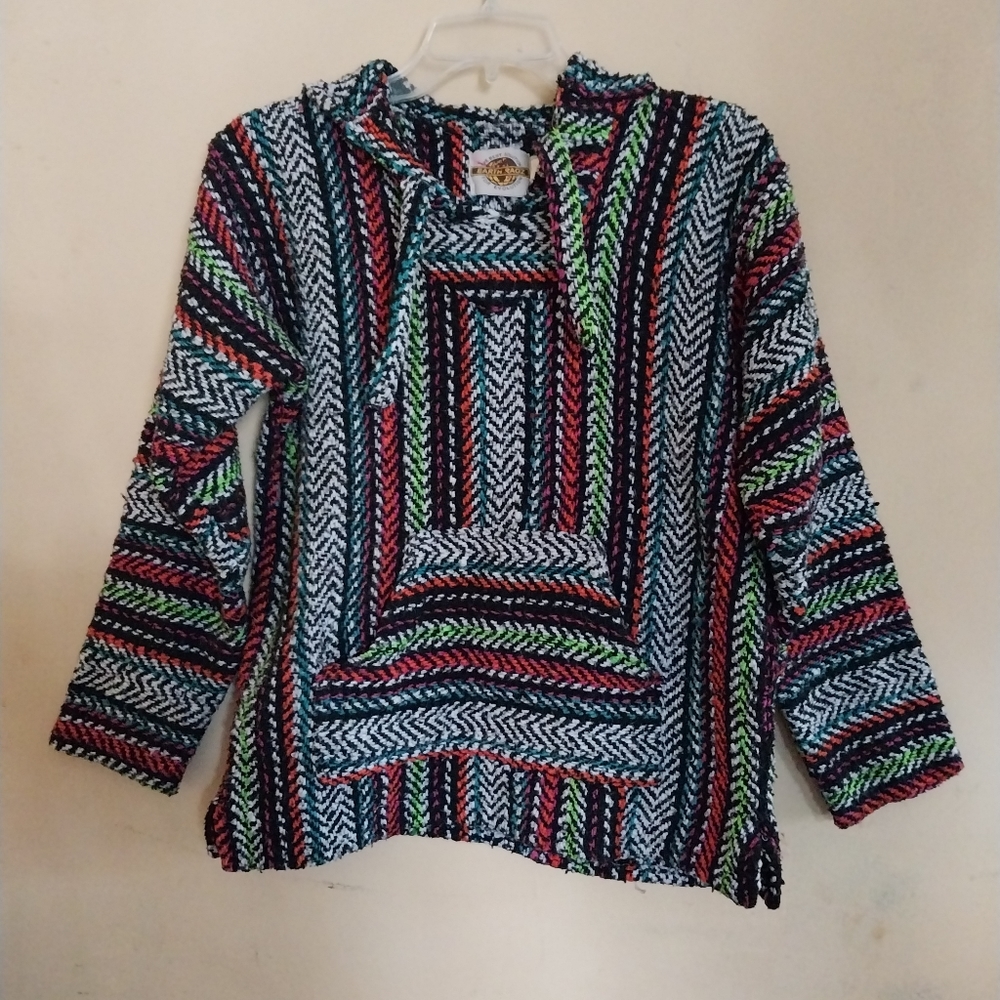 Earth Ragz Multicolor Woven Hoodie•Small